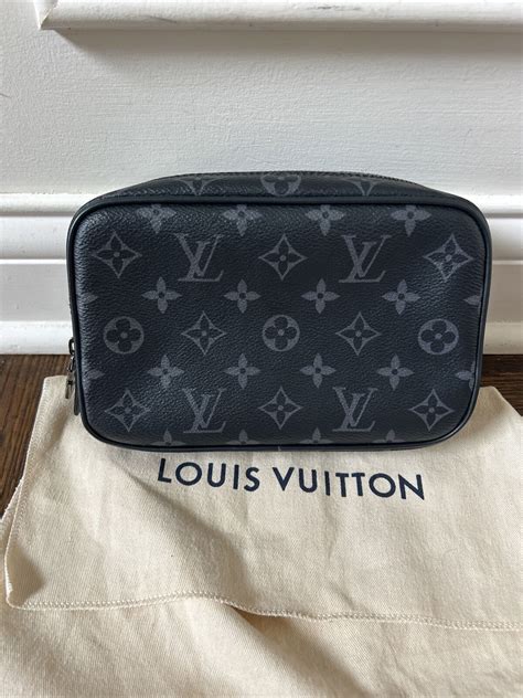 Louis Vuitton Toilet PM Toiletry Pouch Monogram Eclipse Black .